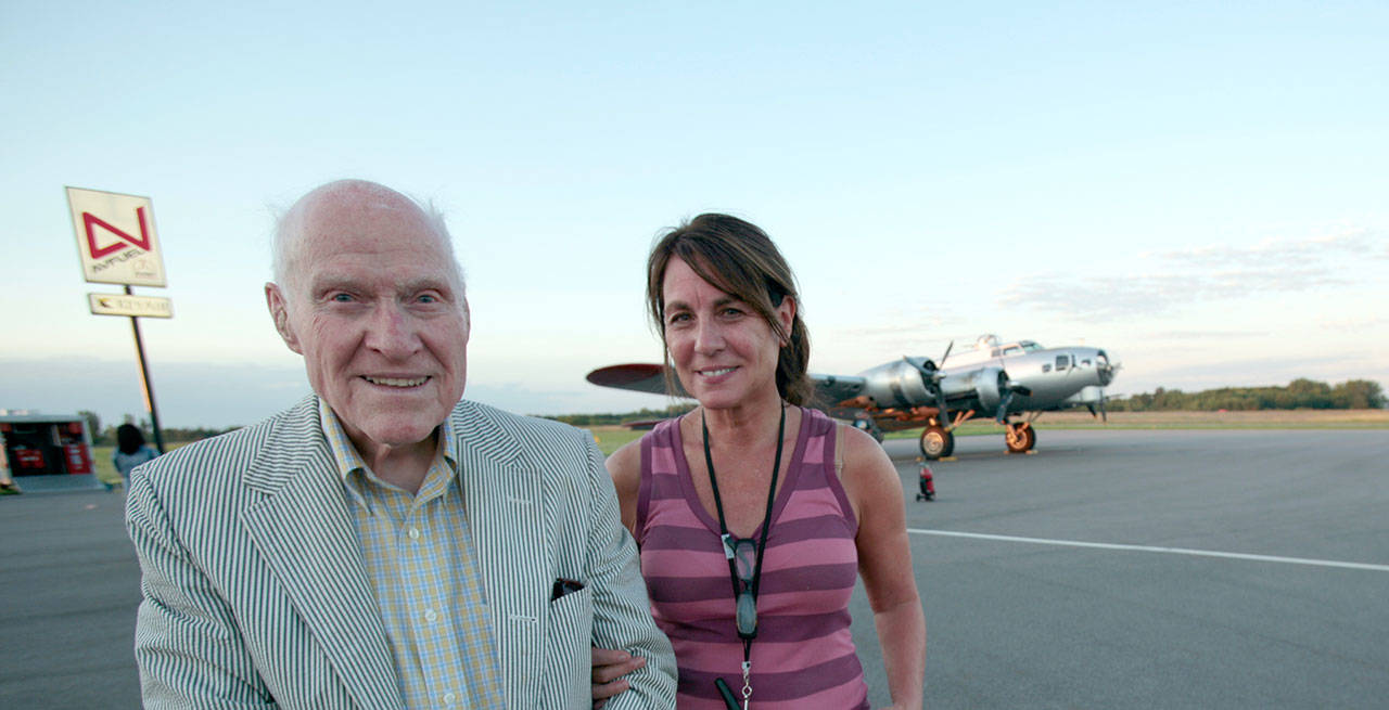 Louise Woehrle and her uncle, Air Force bombardier Charles Woehrle, co-created “Stalag Luft III: One Man’s Story,” about the B-17 flight that led to his capture and imprisonment by the Nazis during World War II. (photo courtesy of Whirlygig Productions)