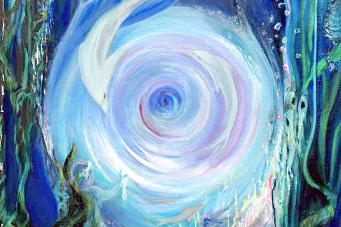 Artwork by Linda Marie Kempe will be on display at Gallery 9 through the month of April in an exhibit, “Flow Energy Art,” that combines her paintings and wearable art.