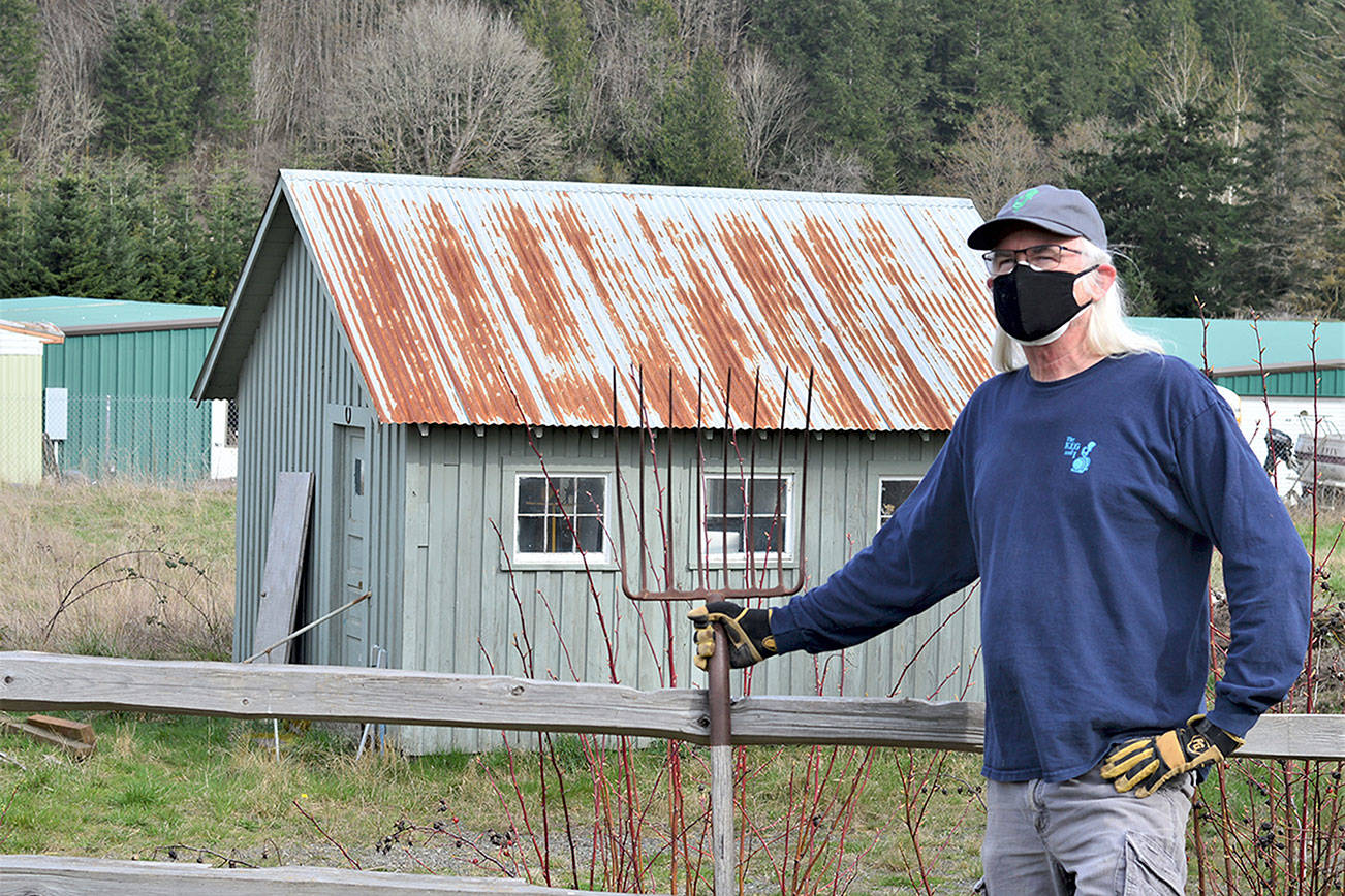 Keith Rasmussen is sprucing up The Keg & I in Chimacum for its reopening — with live music on the back deck — this Saturday. (Diane Urbani de la Paz/Peninsula Daily News)