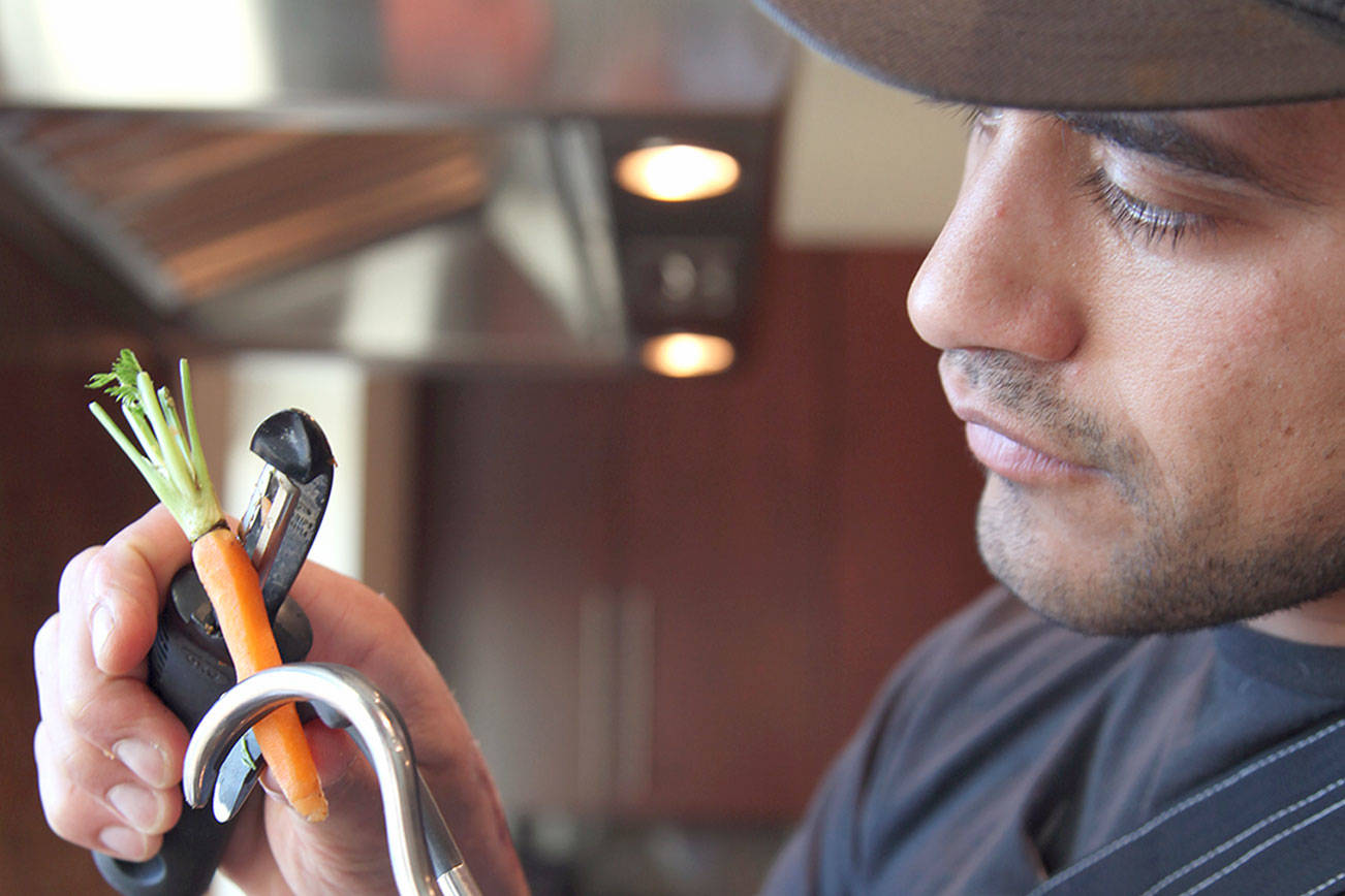 Recovering from electrocution, Eduardo Garcia relearns his skills as a chef in "Charged," the Port Townsend Film Festival Pic for April. photo courtesy of Port Townsend Film Festival and Implement Productions