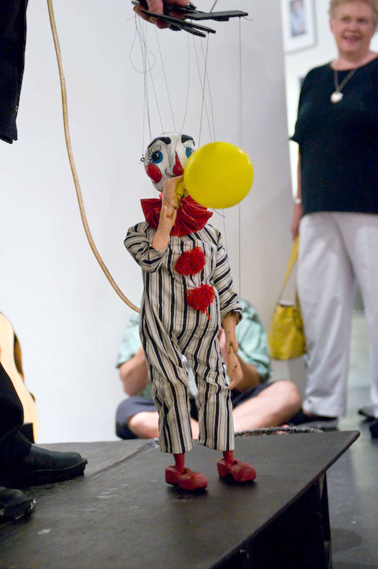 Puppeteer Fred Michael’s marionettes will entertain passers-by at Port Townsend’s Pope Marine Plaza this Saturday. (photo courtesy Port Townsend Main Street Program)