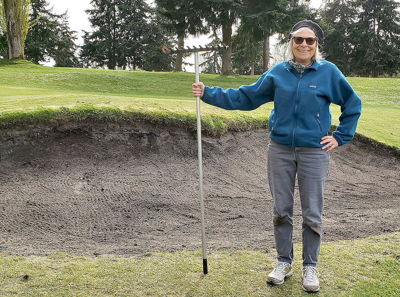 Port Townsend Women’s Golf Club Port Townsend Women’s Golf Club Captain Katherine Buchanan spent last week as a volunteer repairing the bunker on hole No. 3.