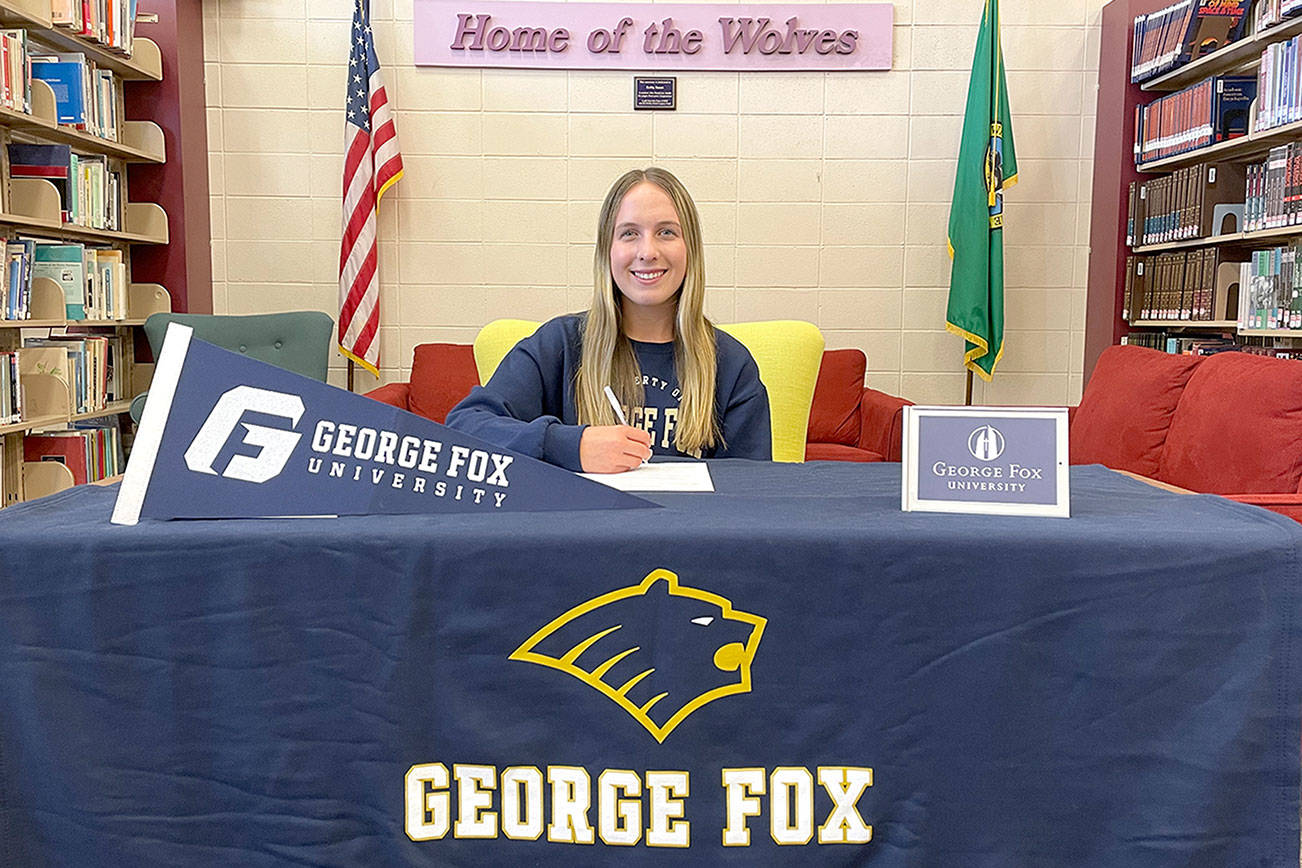 Sequim High School senior Kalli Wiker has signed a letter of intent to play college tennis at George Fox University in Newberg, Ore.
