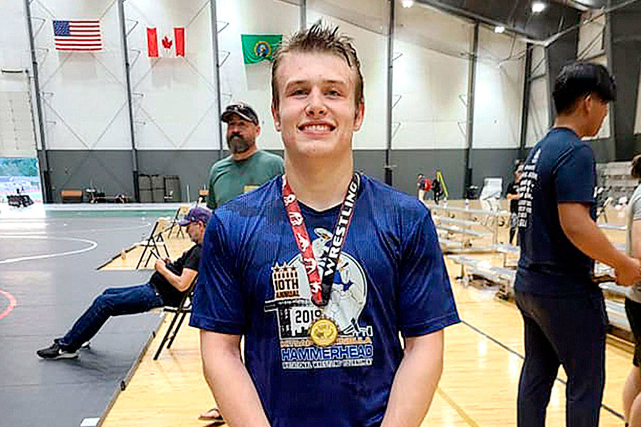 Courtesy photo
Port Angeles Roughrider Adam Borde finished sixth at the Super State Wrestling Tournament held in Centralia this weekend. Borde lost his first match in the 145-pound category and had to win six straight matches to climb back into the medal rounds. Borde is a three-time placer at Super State.