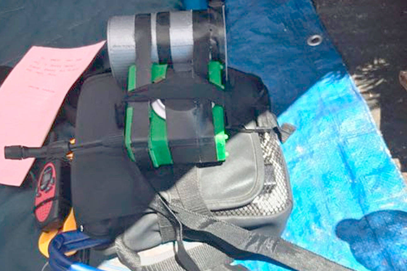 A suspicious package found Monday was determined not to be a bomb. (Port Angeles Police Department)