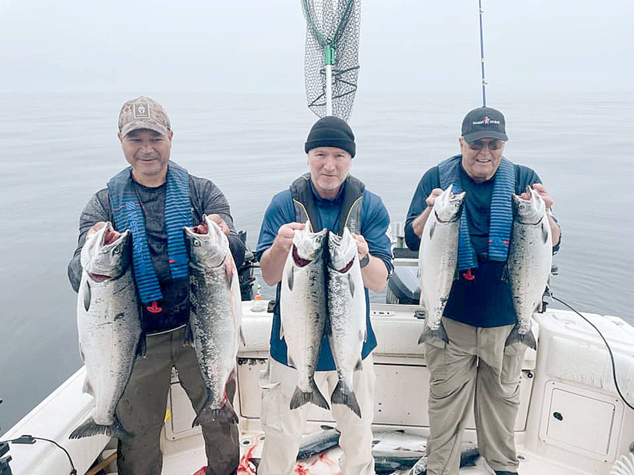 The Olympic Chapter of Salmon For Soldiers hosted 77 service veterans on 34 volunteer skippered fishing boats during last Sunday’s Summer Salmon Slammin’ event in the waters off Sekiu. Fishing was red-hot across the board as veterans enjoyed a day out on the Strait of Juan de Fuca.