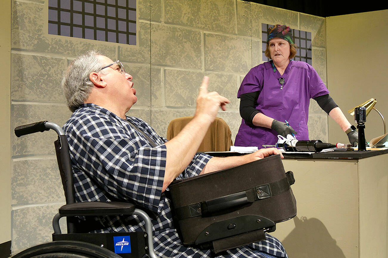 Joel Hoffman and Vicki Miller rehearse "A Facility for Living."