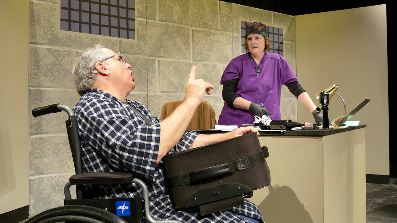 Joel Hoffman and Vicki Miller rehearse “A Facility for Living.”