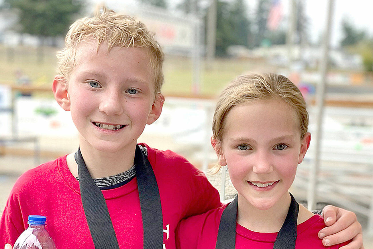 William and Delaney MacFarlane competed in the Little Hurt on Sunday. (Meghan Ventura/Olympic Peninsula Rowing Association)