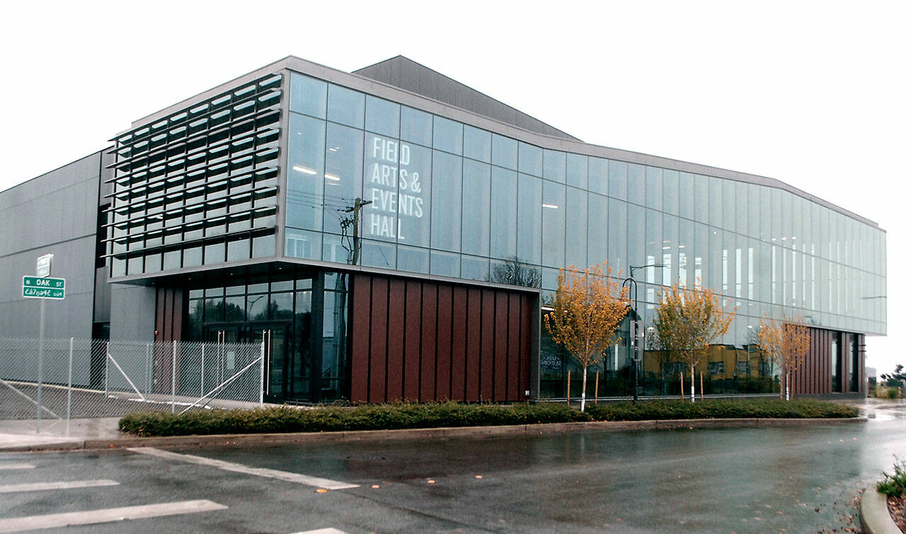 The Field Arts and Events Hall in downtown Port Angeles is yet to be complete as it’s waiting funding to finish the interior of the structure. (Keith Thorpe/Peninsula Daily News)