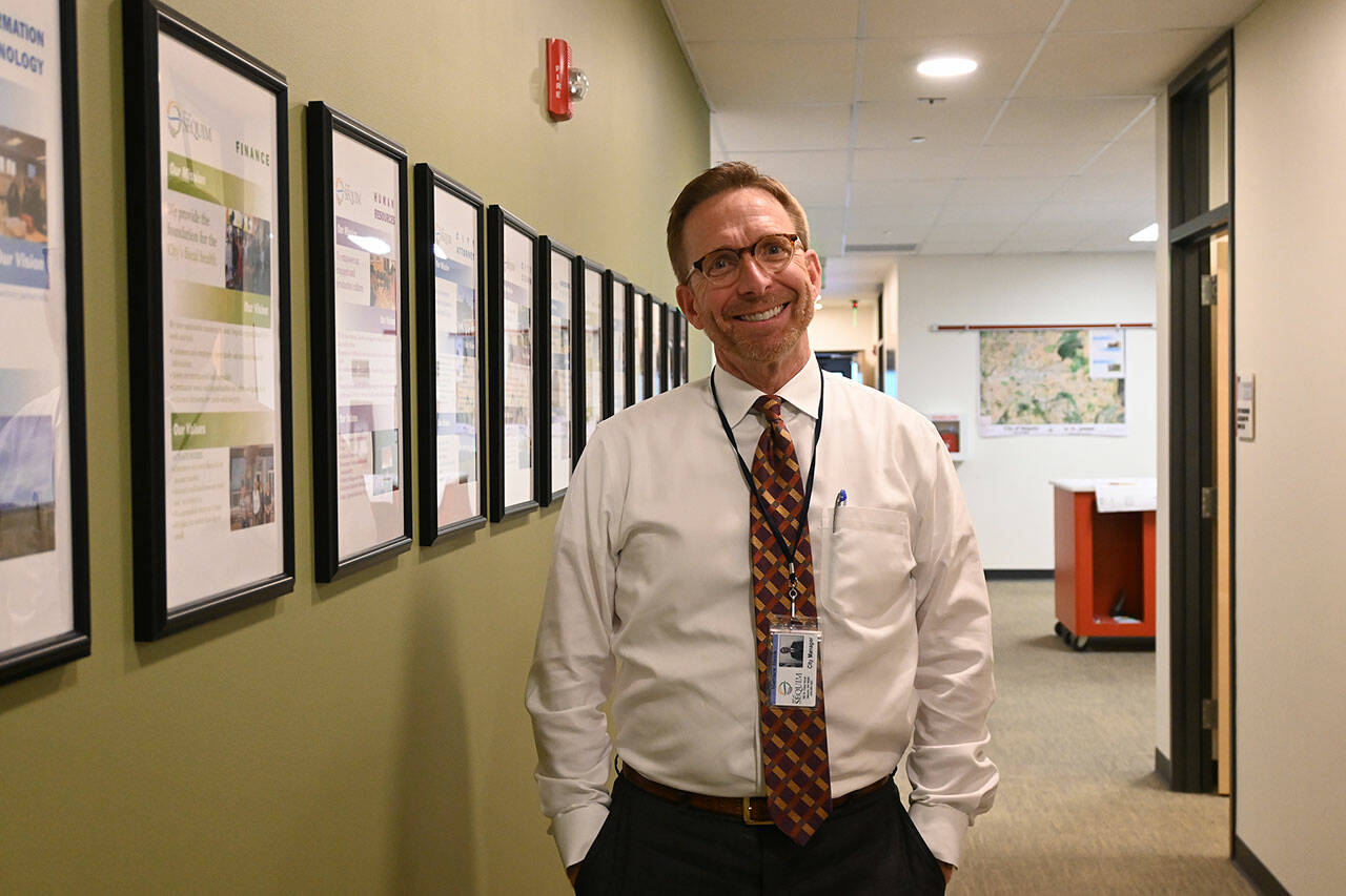 On the job now as city manager for the City of Sequim, Matt Huish said he is interested in getting to know people he’ll be interacting with in the coming weeks and months. (Michael Dashiell/Olympic Peninsula News Group)
