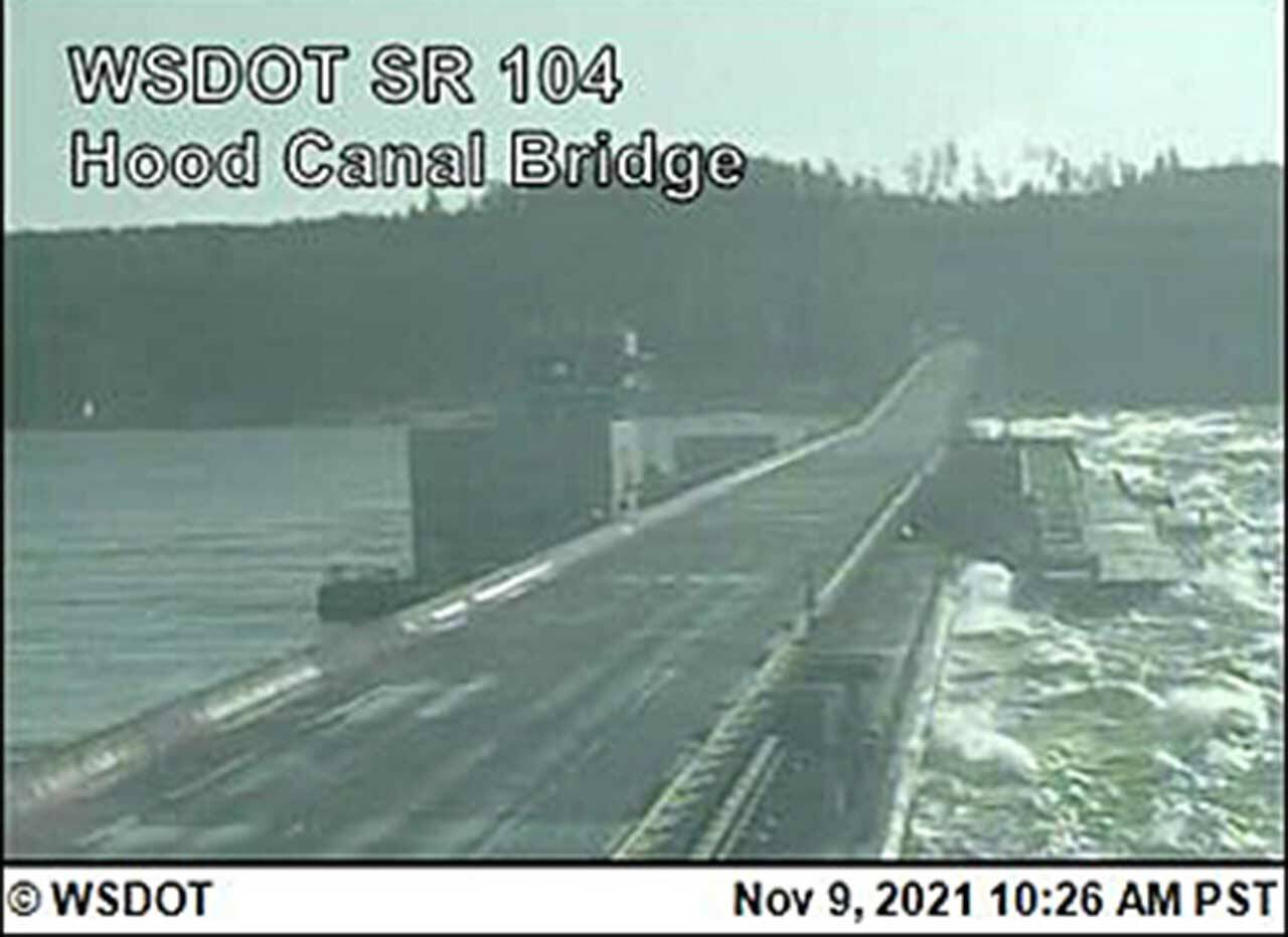The Hood Canal bridge was closed Tuesday morning due to high winds. (WSDOT)