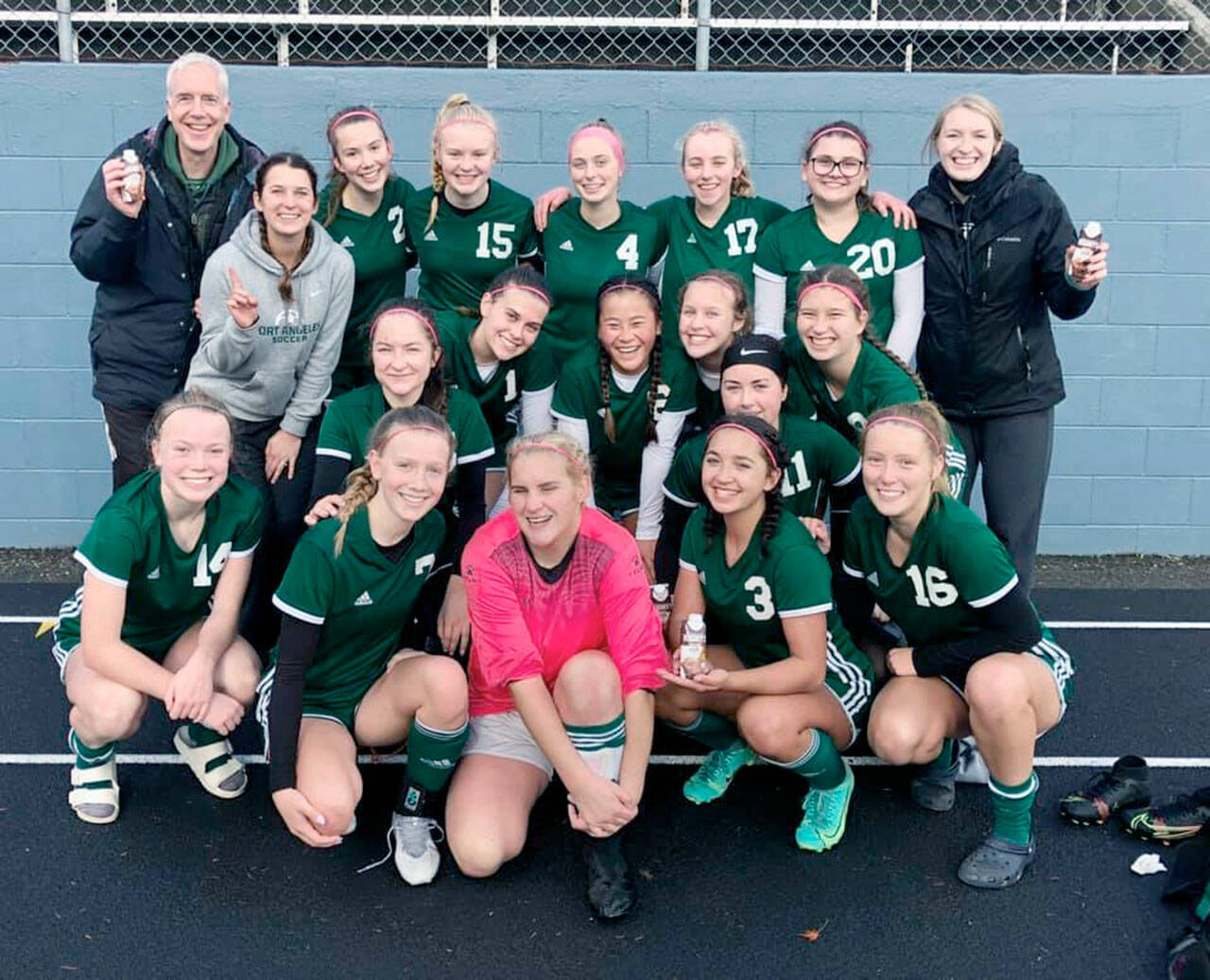 The 2021 Port Angeles girls soccer team captured the Class 2A Olympic League title for the third straight season and made its third straight Class 2A state tournament trip. (Courtesy photo)