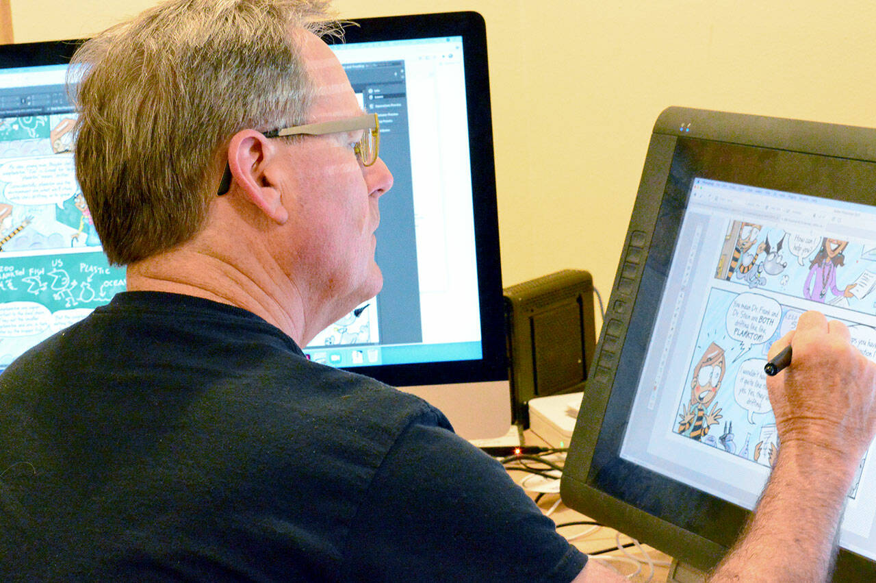 Local artist and author Dana Sullivan will teach classes for adults and youngsters in early 2022. His courses are among 52 offerings from the nonprofit Northwind Art School. (Diane Urbani de la Paz/Peninsula Daily News)