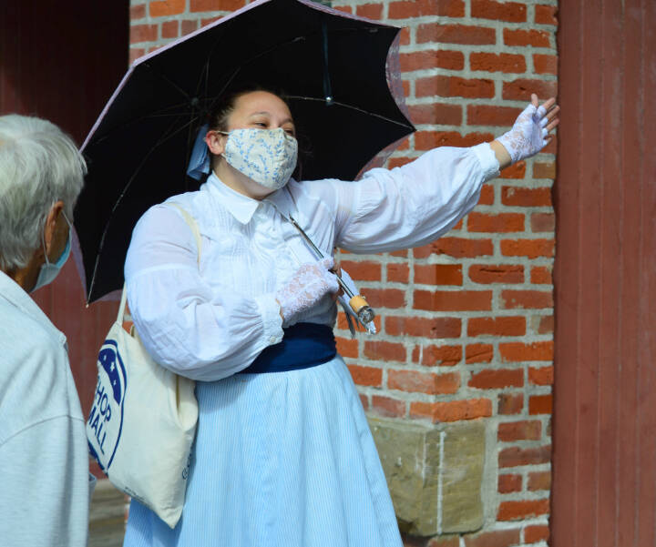 Bry Kifolo leads the “Hidden History” tours through downtown Port Townsend on the first and third Saturdays of the month. The hour-long walk starts at 1 p.m., with signups available at ptmainstreet.org. (Diane Urbani de la Paz/Peninsula Daily News)