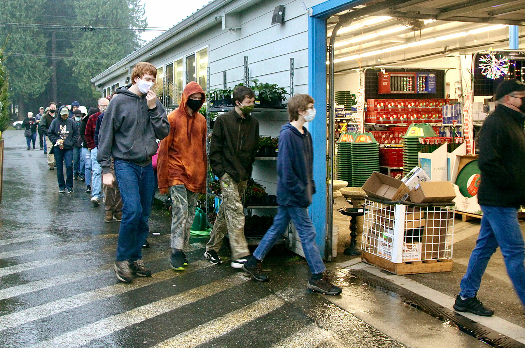 Dave Logan/for Peninsula Daily news 

About 50 early and eager shoppers were at the Port Angeles Swain’s General Store’s door at 8 a.m. sharp Friday morning to get Black Friday holiday deals. Retailers throughout the North Olympic Peninsula offered special sales on Friday and Saturday during the long Thanksgiving weekend.