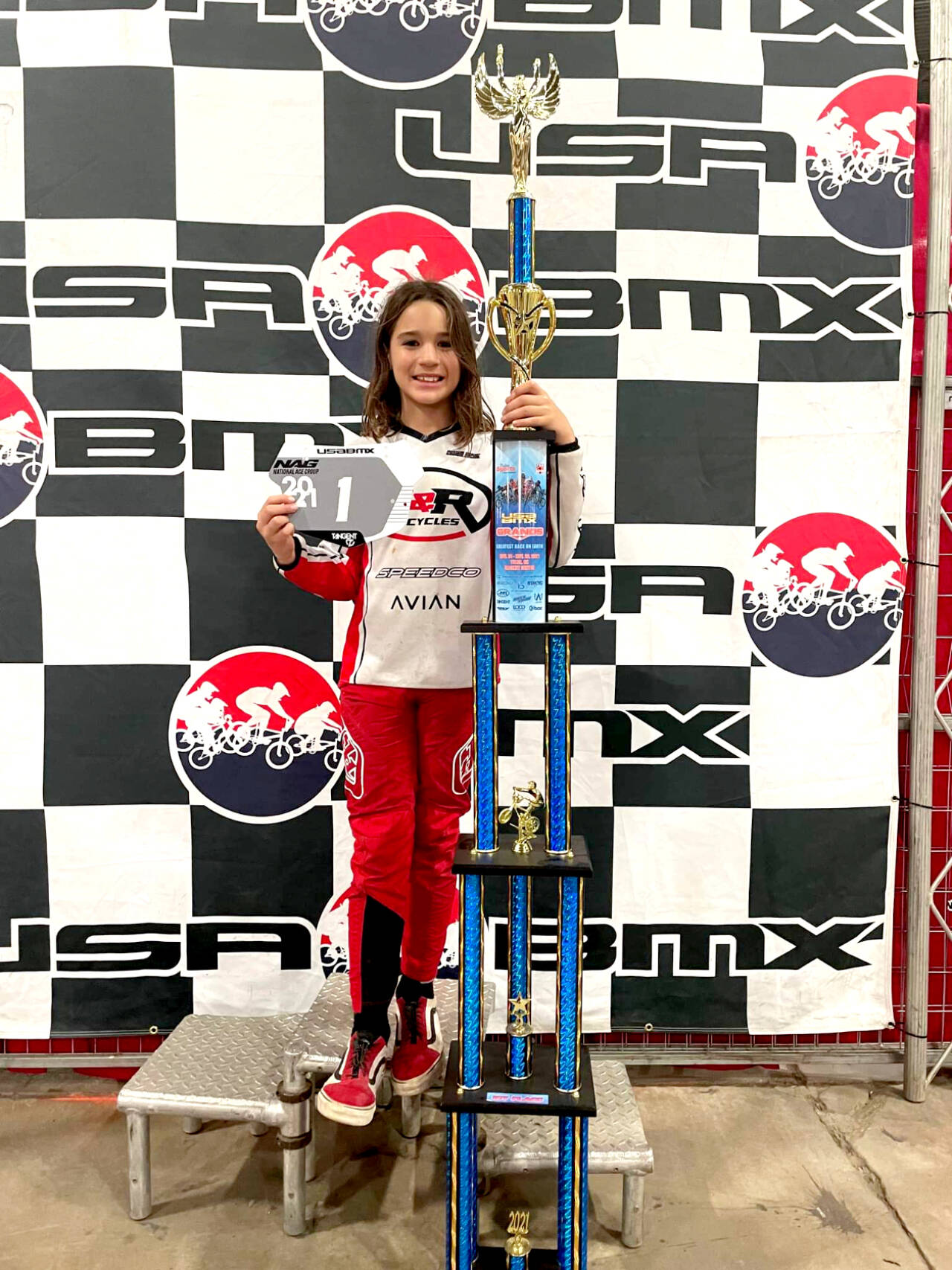 Wyatt Christensen of Kingston, won the 9-year-old expert class at the USA BMX Grand Nationals held in Tulsa, Okla., this weekend. Christensen calls the Lincoln Park BMX Track in Port Angeles his home track. (Courtesy photo)