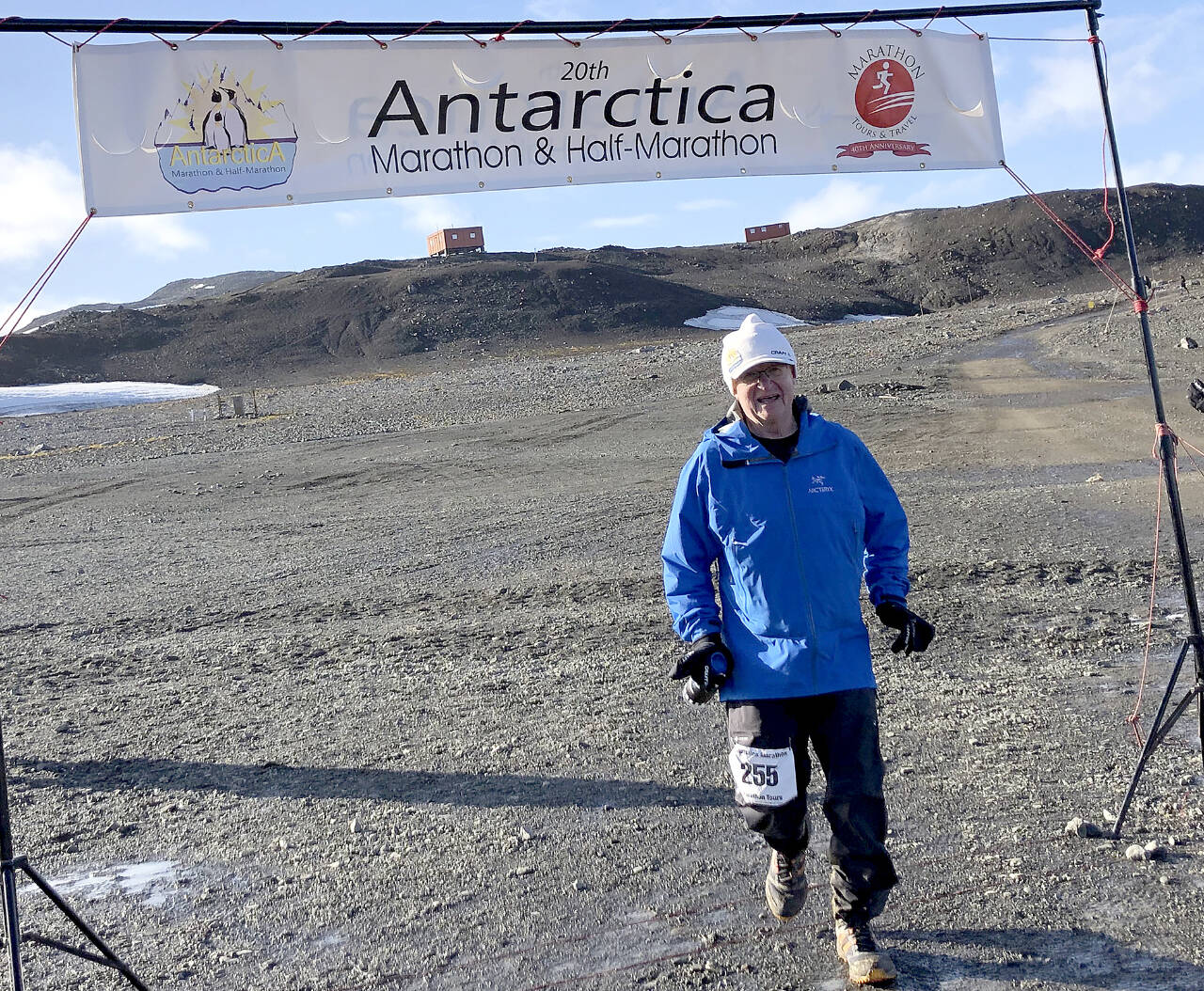 Olympic Medical Foundation Executive Director Bruce Skinner runs in a marathon in Antarctica in 2019. Skinner, who ran the Fiesta Bowl from 1980 to 1990, is being inducted into the Bowl Season Leadership Hall of Fame on Jan. 1. (Courtesy photo)