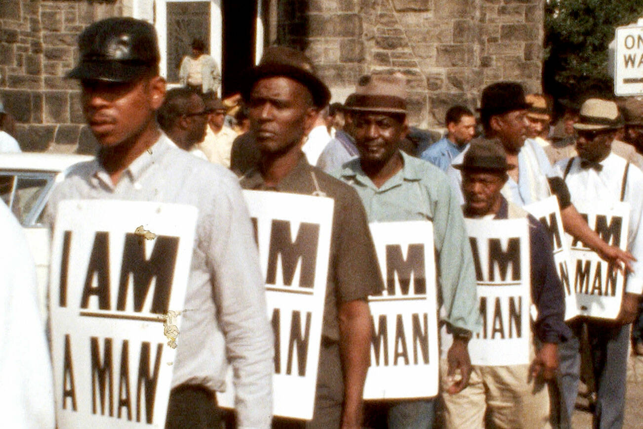 Scenes from the Civil Rights Movement are part of “MLK/FBI,” the free community film to screen at the Rose Theatre on Martin Luther King Jr. Day this Monday. (Photo courtesy IFC Films)