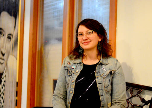 Artist and poet Nhatt Nichols, at Aldrich’s upstairs space in Port Townsend, has released her book, “This Party of the Soft Things.” She and fellow author Ward Serrill will discuss their work at Finnriver Farm on Wednesday. (Diane Urbani de la Paz/Peninsula Daily News)