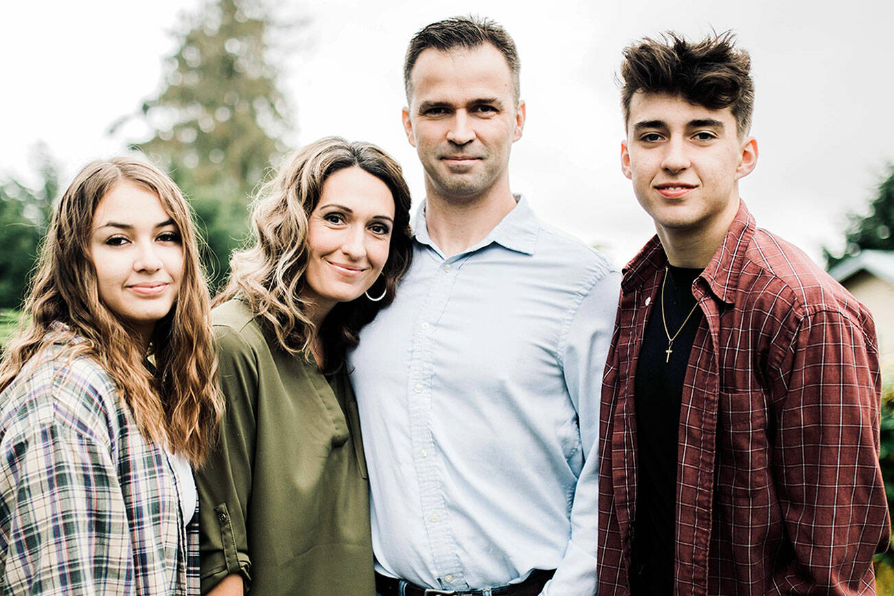 The Possin family are the new owners of the Cedarbrook Herb and Lavender Farm in Sequim. From left are Annaliece, Ashley, Aaron and Jayden.