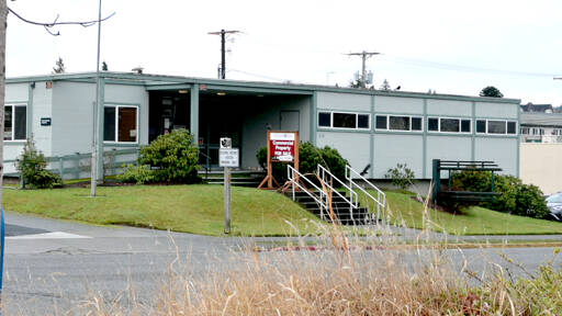 The Port Angeles School District is expected to sell its former administrative services building to Olympic Medical Center in February. (Paul Gottlieb/Peninsula Daily News)