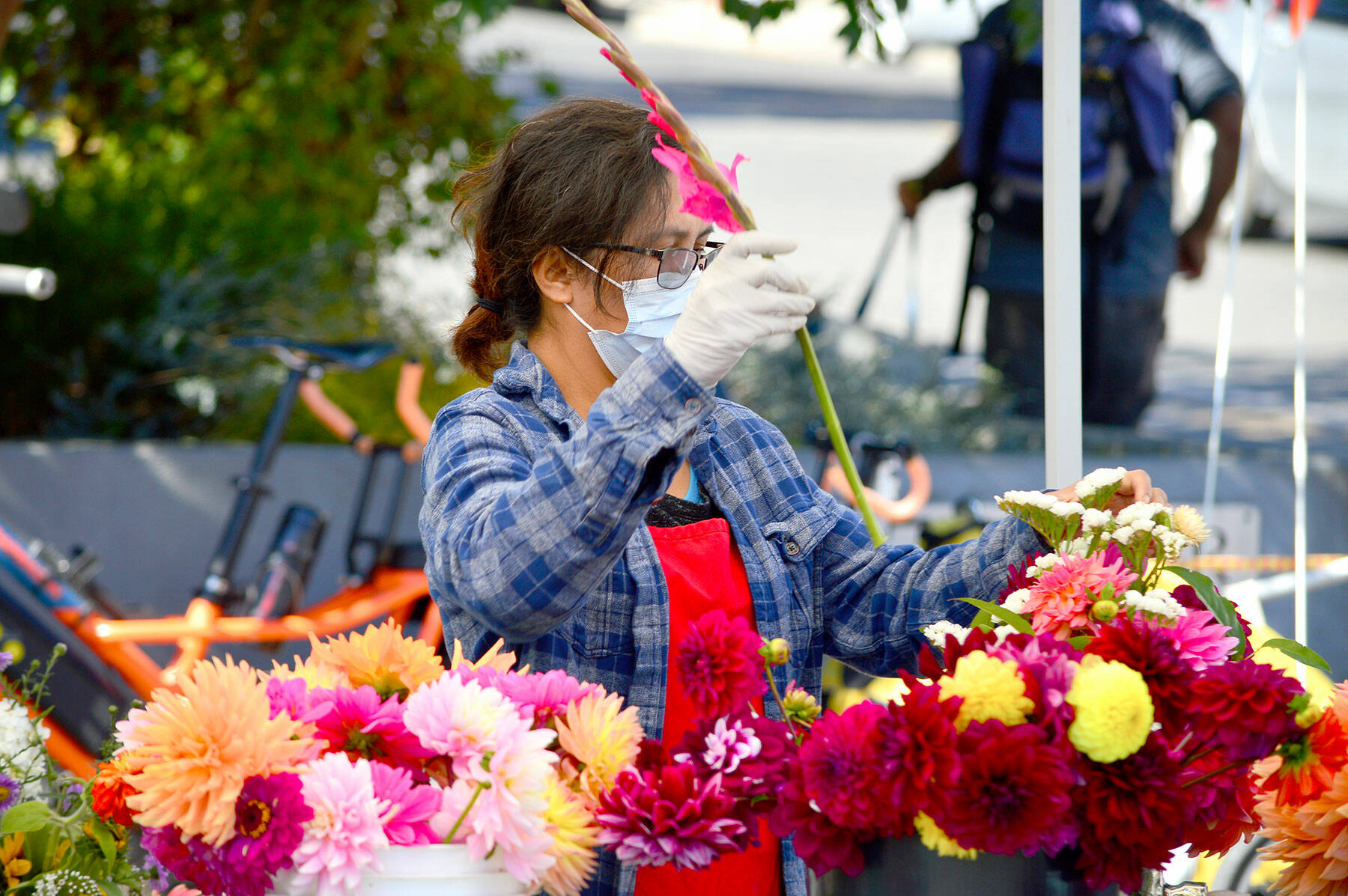 Amie Rodriguez Albaugh of Amie’s Garden outside Sequim was among the vendors in 2021 at the Port Townsend Farmers Market. The Jefferson County Farmers Markets organization has opened a startup fund for people of color interested in vending at the 2022 markets in Port Townsend or Chimacum. (Diane Urbani de la Paz/Peninsula Daily News)