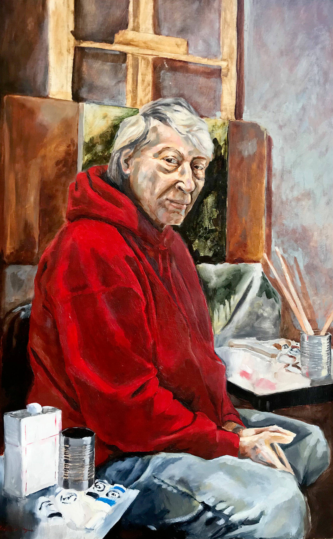 Rick Meyers’ portrait of artist Michael Croman is part of the new exhibition of Croman’s paintings at the Northwind Art Jeanette Best Gallery in downtown Port Townsend. (Courtesy Northwind Art)