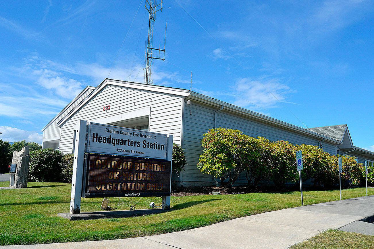 Matthew Nash/Olympic Peninsula News Group file photo 
In the next month, fire chiefs and administrators at Clallam County Fire District 3's Station 34 will transition to a leased space in Carlsborg as their offices in Sequim will become bedrooms for firefighters.