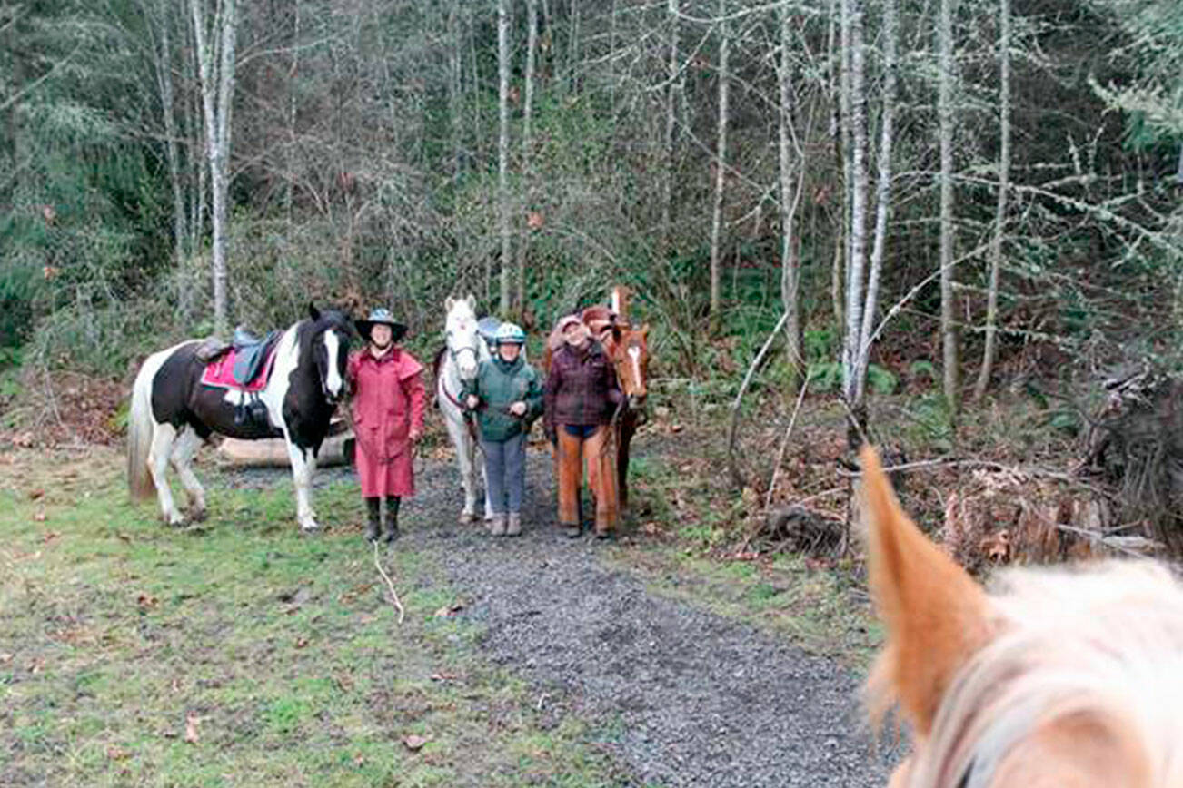 Photo by Karen Griffiths

Cutline:  At the horse trailer parking area off Happy Valley Road in Sequim, riders Teresa Crossley, left, Linda Morin and  Judy Dupree were all smiles after finishing up the BCH Peninsula Chapter’s March 13th ride at the Dungeness Trails, located just outside city limits off River Road.