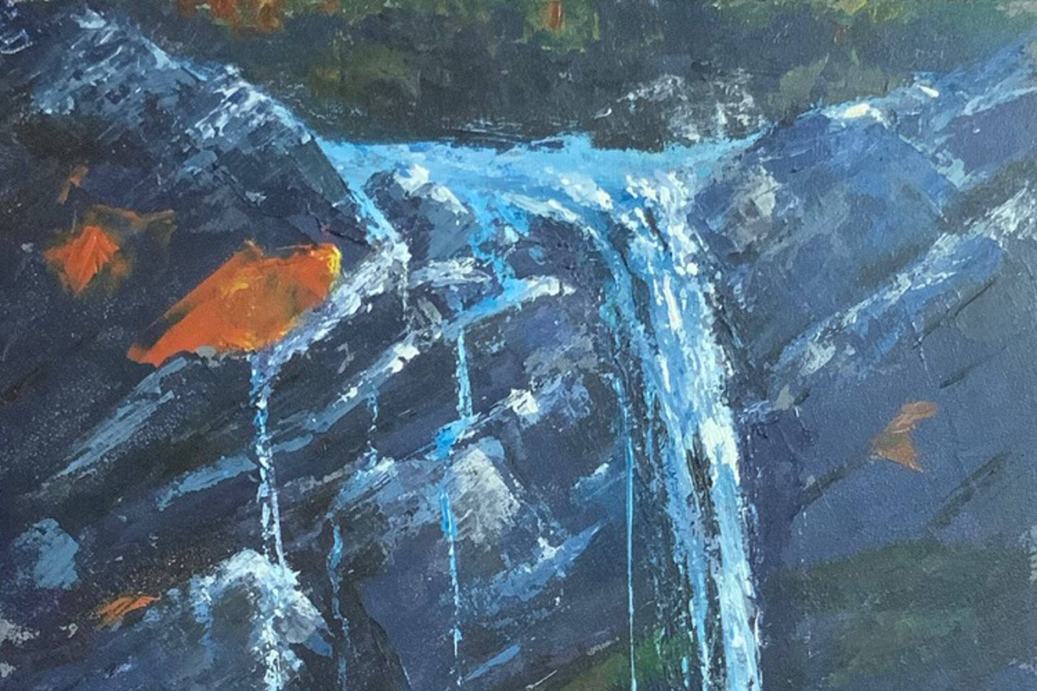 “Autumn Splash” by Dennis Pangborn, is featured at Blue Whole Gallery. (Submitted art)