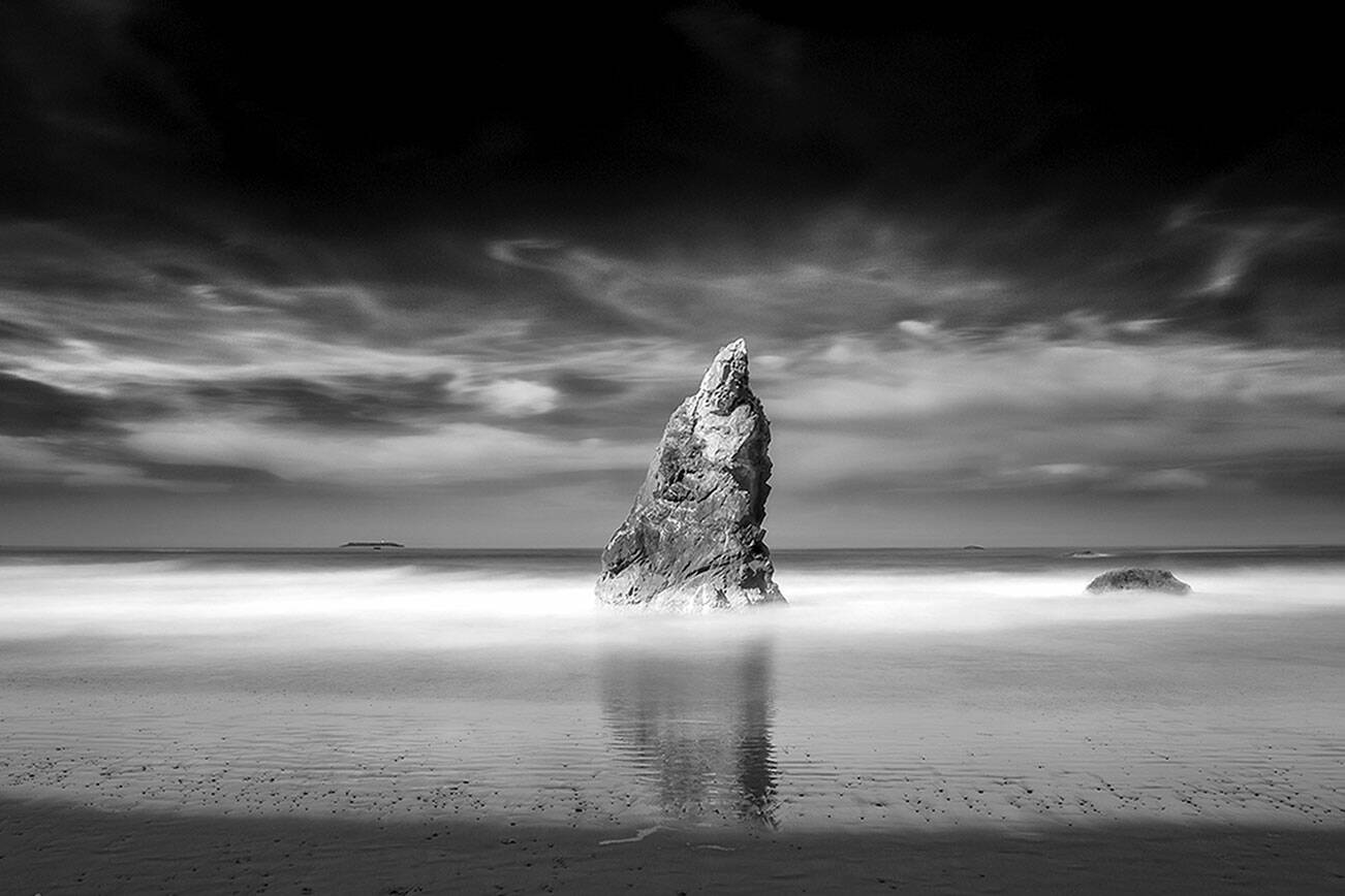 Ruby Beach and Destruction island is among the images by Steve Deligan on display at the Bay Club in Port Ludlow.
