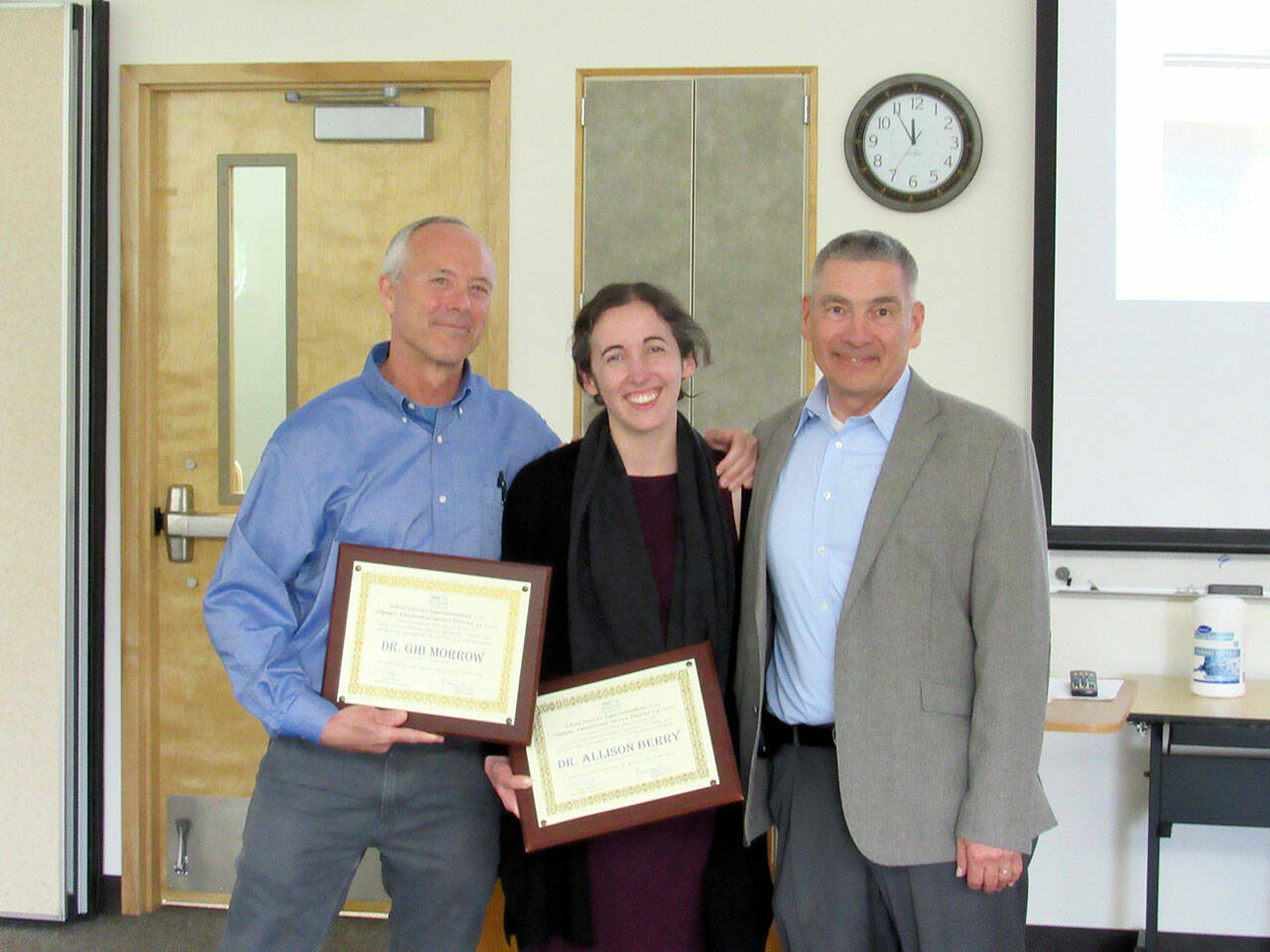 Dr. Gib Morrow, Dr. Allison Berry and OESD Superintendent Greg Lynch.