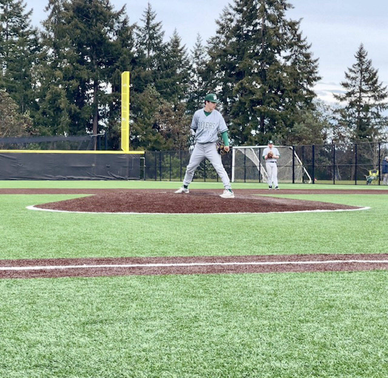 Port Angeles freshman Blake Sohlberg came on in relief and pitched four solid innings as the Roughriders rallied from a four-run deficit for a 7-5 win in a loser-out district playoff against Olympic on Wednesday at Central Kitsap High School. (Courtesy photo)