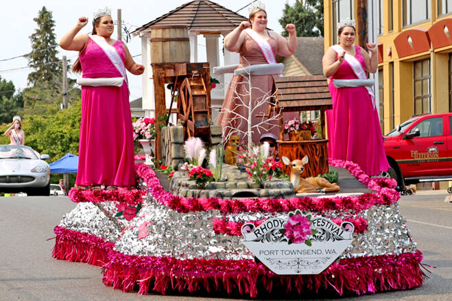 Lisa Jensen
Port Townsend Rhododendron Festival Royality are, from left, Princess Brigitte Palmer, Queen Jenessah Seebergoss and Princess Hailey Hirschel. Seebergoss will not be able to attend this year.