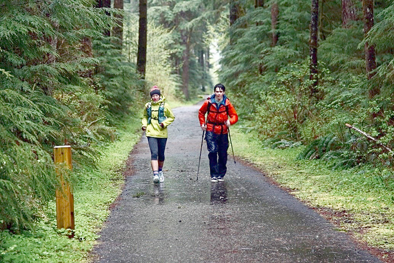 Courtesy of Riley Nachtrieb
Ultramarathoner Riley Nachtrieb of Seattle, left, recently became the first person to run the Olympic Discovery Trail's entire length from Port Townsend to La Push non-stop, finishing the 135-mile journey in 41 hours 29 minutes.