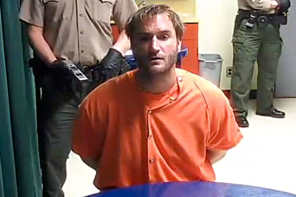 Bret Allen Kenney, 34, appears in Clallam County Superior Court on May 24 via video to be formally charged with attempted second-degree murder, assault on a police officer, disarming a police officer and driving under the influence of drugs. His bail was revoked and his arraignment is set for June 3.