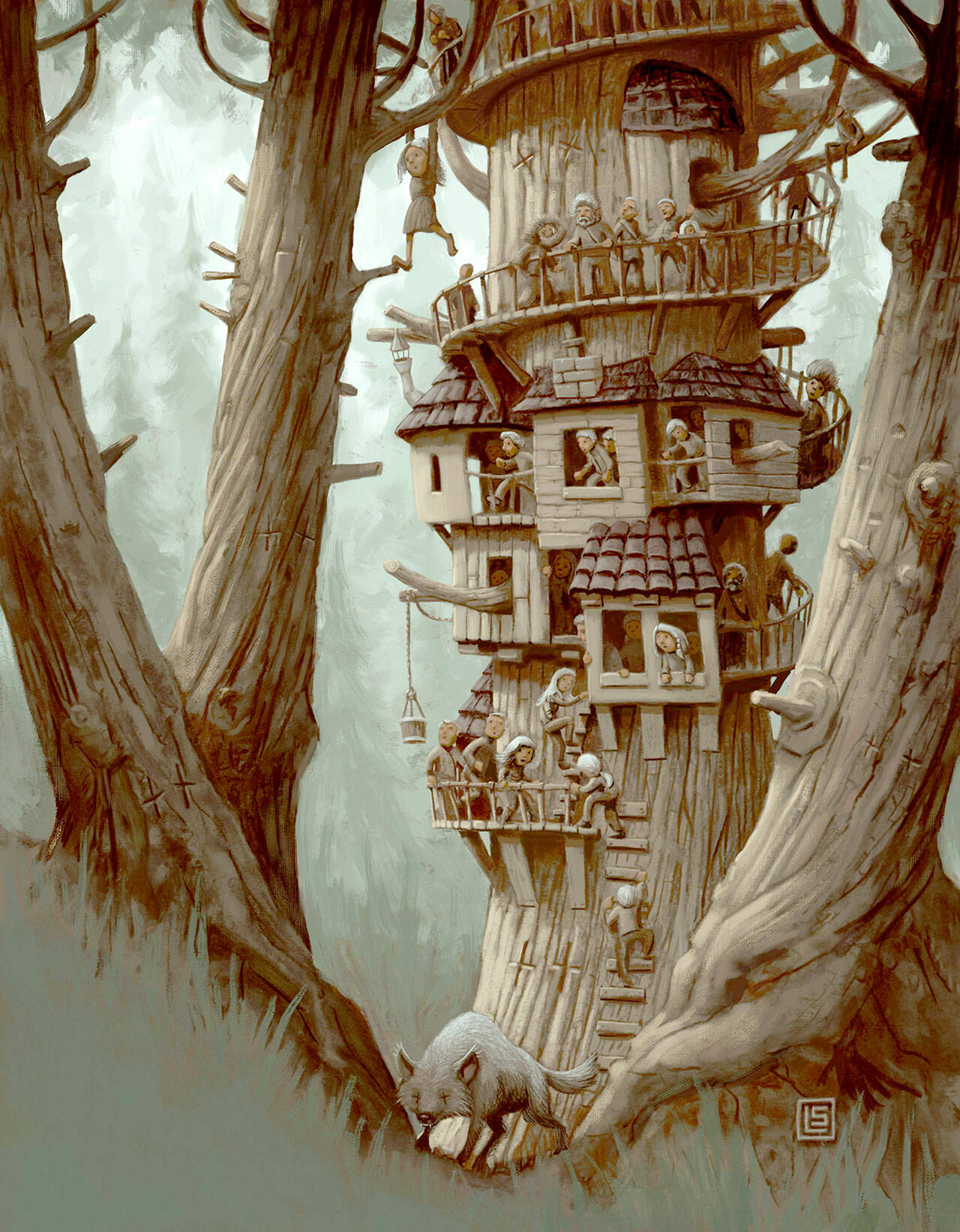 Lance Snider creates art filled with little people.