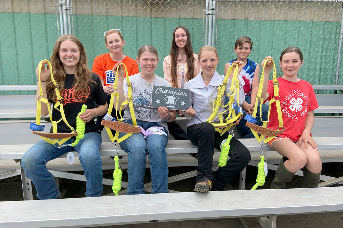 Submitted by Katie Newton

      

Cutline:4-H horse club pre fair show high point winners at the Clallam County Fairgrounds are, front row from left: Taylor Maughan, Savannah Bolton, Asha Swanberg, Lila Torey. Back row from left: Ruby Coulson, Katelynn Sharpe, Aiden Johnstad