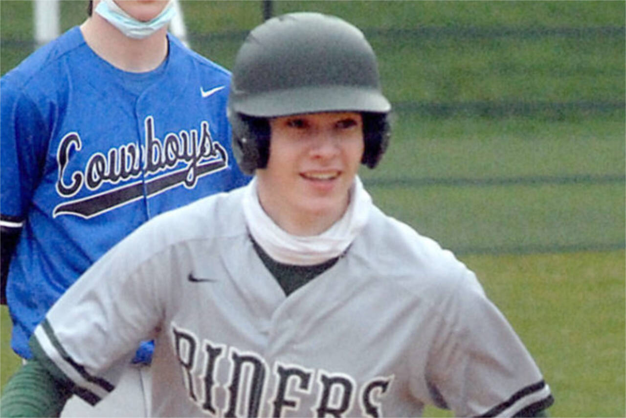 Landon Seibel, playing for the Port Angeles Roughriders in 2021, pitched a five-hit shutout for Wilder Senior at the American Legion state tournament Monday. (Keith Thorpe/Peninsula Daily News)