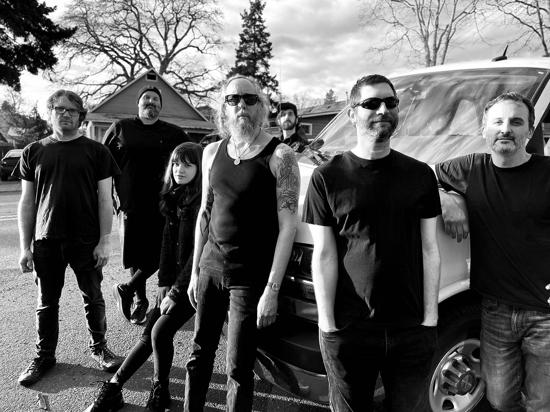 Pigs on the Wing members are, from left, Jason Baker (guitar/vocals); Bryan Fairfield (drums); Holly Brooks (vocals); David Lindenbaum (guitar/vocals); Eric Welder (bass/vocals); and Matt Jones (keys/vocals).