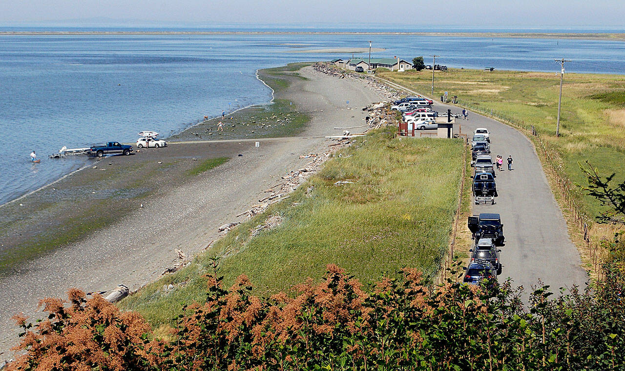 Cline Spit County Park north of Sequim, shown Saturday, will soon become larger thanks to an adjacent land acquisition by Clallam County. (Keith Thorpe/Peninsula Daily News)