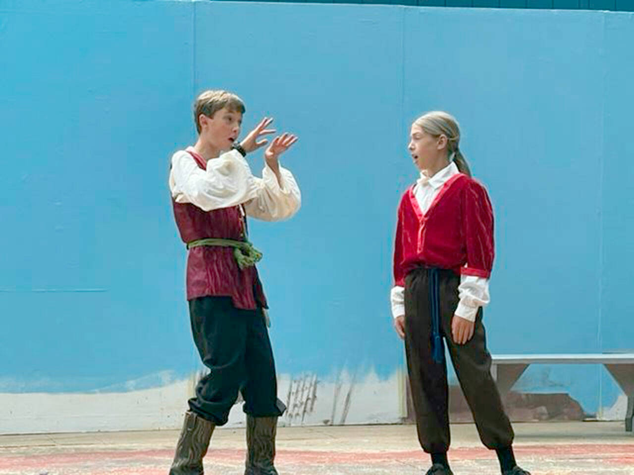 Henry Wendel as the sheriff tells his assistant, played by McHenry Miller, his plan to capture Robin.