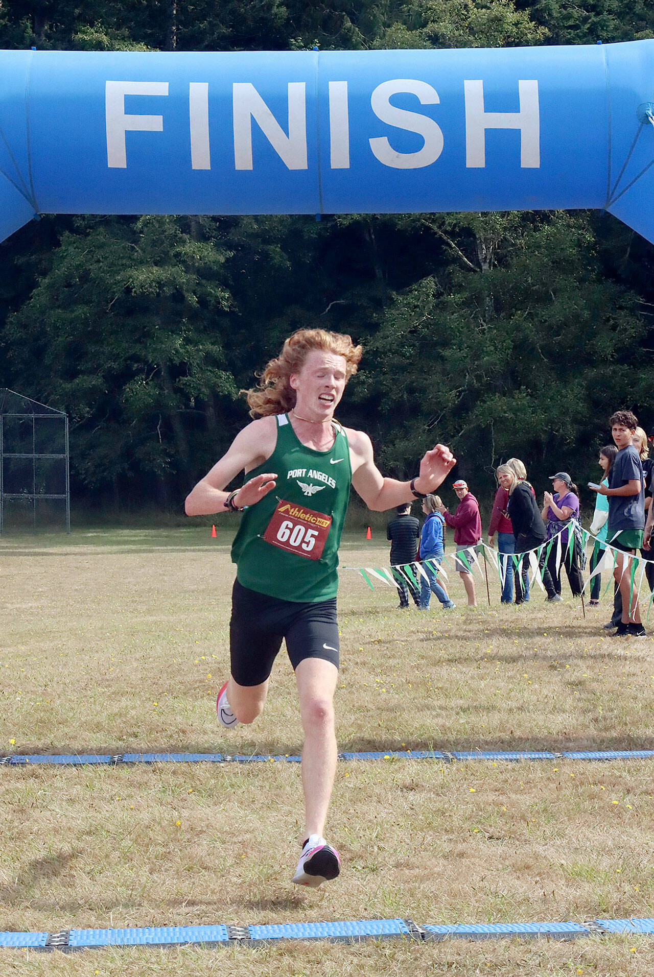 Port Angeles’ Jack Gladfelter wins the 44th Salt Creek Invitational held at Salt Creek County Park on Saturday. Gladfelter finished second last year. (Dave Logan/for Peninsula Daily News)