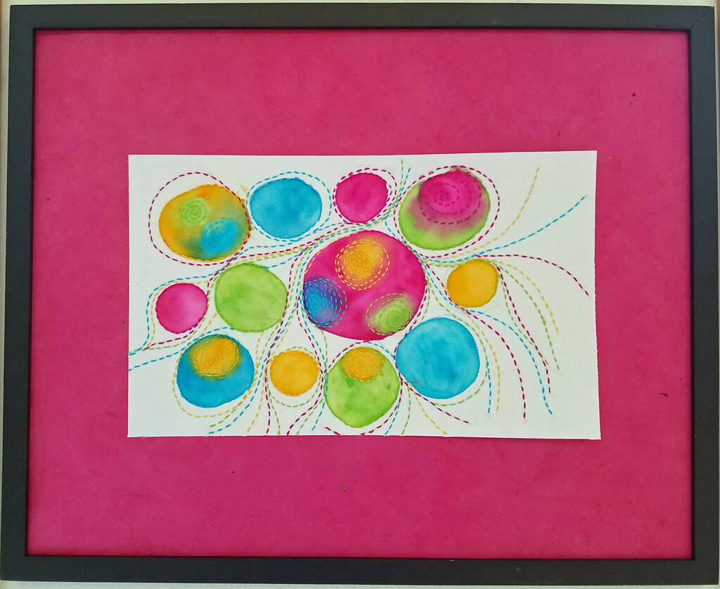 Submitted art / “Color Study in Slow Stitch 2” by Jean Wyatt is featured at the 17th-annual North Olympic Fiber Arts Festival at Sequim Museum Arts.