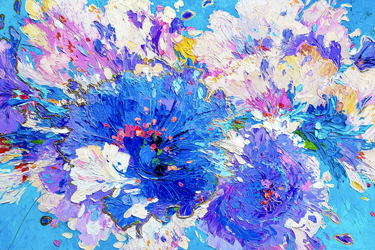 Susan Hazard’s Floribunda painting series is among the work on display at the Port Townsend Gallery.