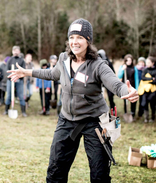 Jude Rubin, who has resigned from the Northwest Watershed Institute, is pictured at a 2018 Plant-A-Thon opening circle.