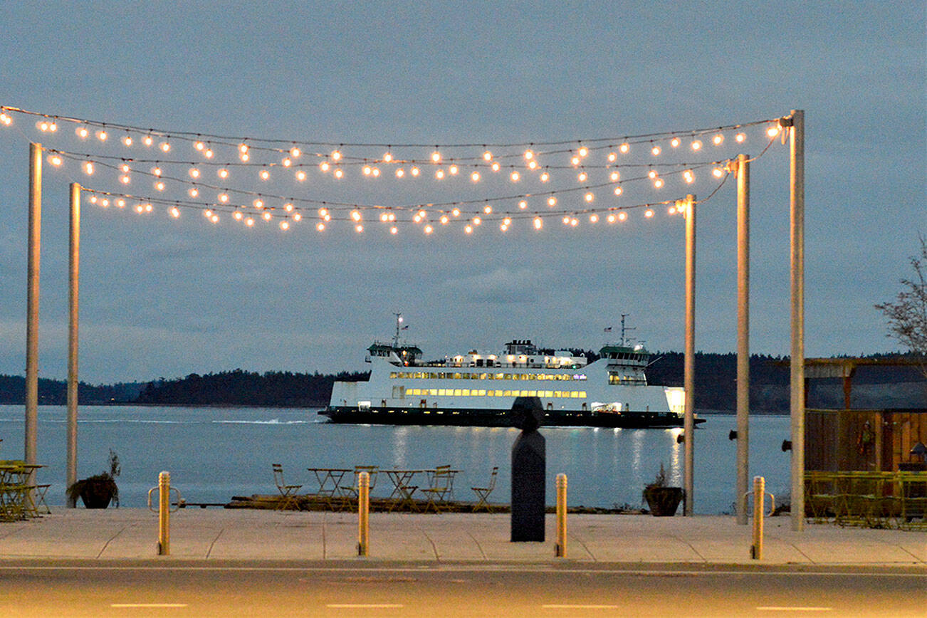At long last, lights 

A city crew installed long-awaited lights above Tyler Plaza in downtown Port Townsend this week. The bulbs will stay on from 3 p.m. until 10 p.m., city Public Works Director Steve King said, adding they're a year-round fixture. The Port Townsend Main Street Program, the Washington State Arts Commission, the city of Port Townsend and local donors funded the waterfront plaza lights. photo by Diane Urbani de la Paz for Peninsula Daily News