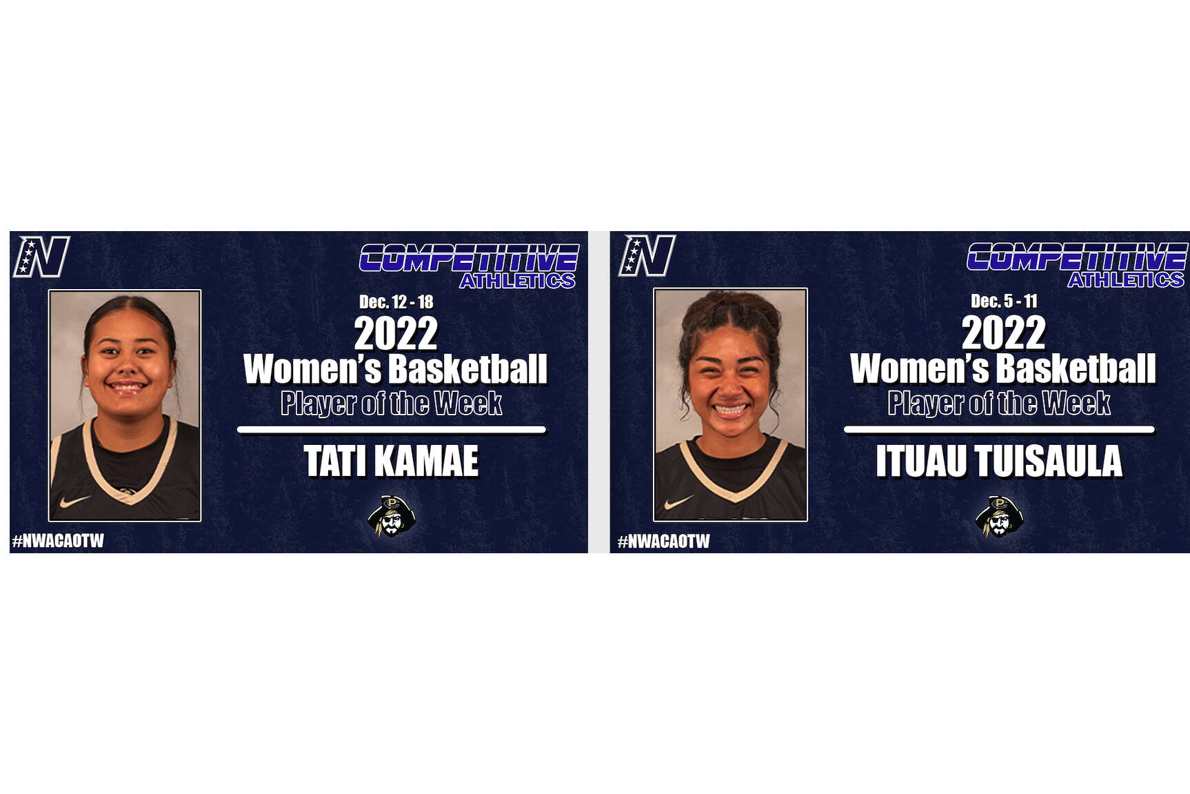 Tati Kamae, left, and Ituau Tuisaula.