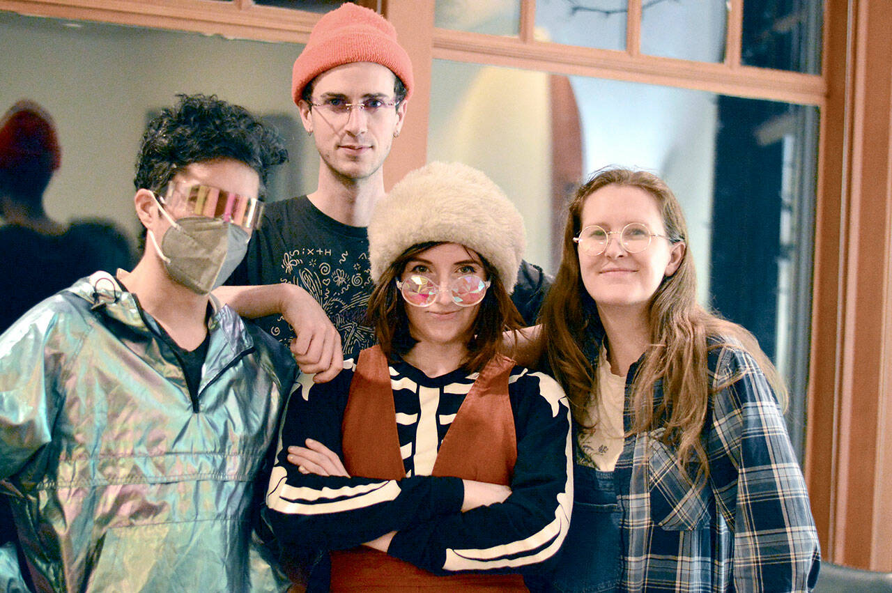 Abakis — from left, drummer Tomoki Sage, pianist Peter Freeman, singer-guitarist Aba Kiser and bassist Maggie Jo Chambers — will play the 1990s-themed Winter Benefit this Saturday night in Port Angeles. The event celebrates the 30th anniversary of the Juan de Fuca Foundation for the Arts. (Diane Urbani de la Paz/Peninsula Daily News)